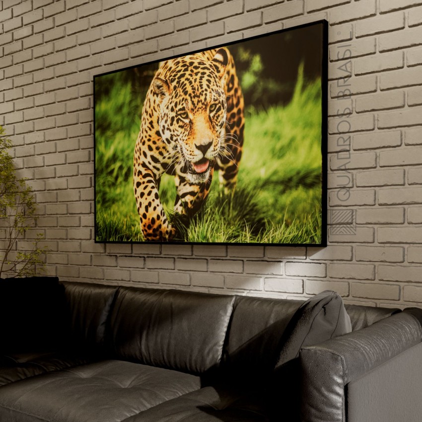 Quadro decorativo abstrato tigre selvagem 90x70 decoração para casa sala  quarto