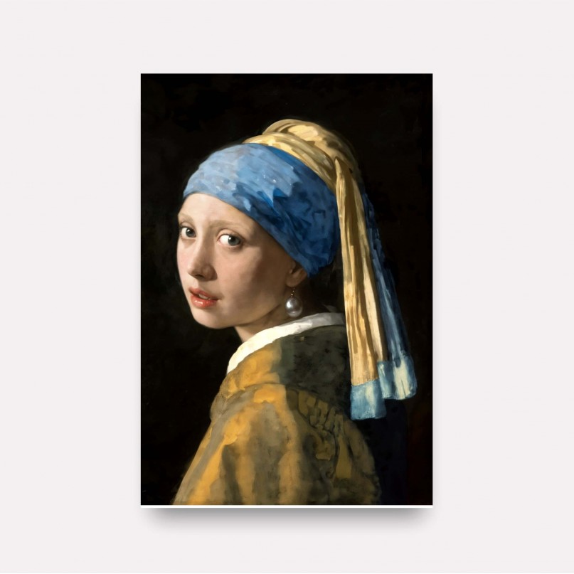 Quadro Moça Com Brinco De Pérola De Johannes Vermeer Releitura