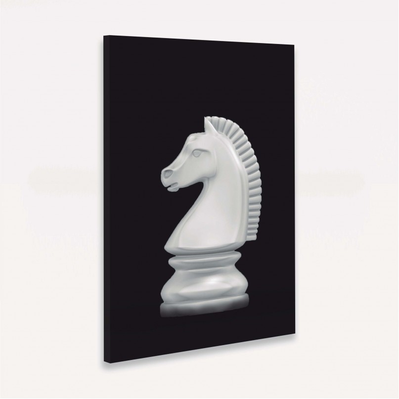 Peça de Xadrez Decorativa Cavalo Branco 20 x 10 cm - Entrecasa