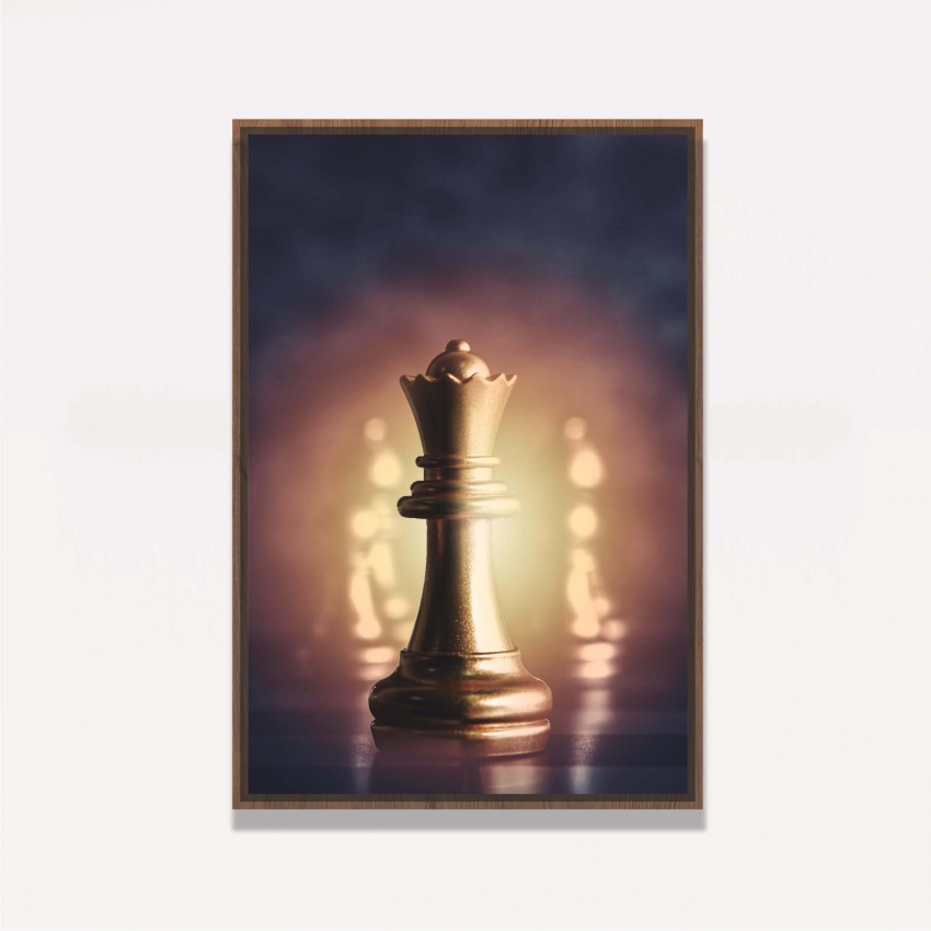 Peça de xadrez preto, rei, elegante padrão em um fundo branco pinturas para  a parede • quadros sucesso, treinamento, inteligente