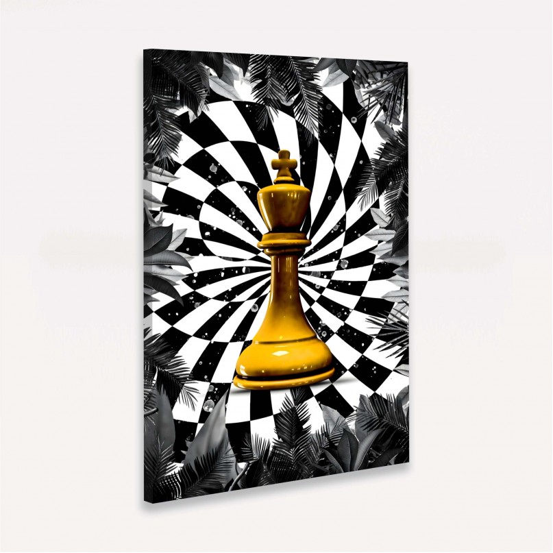 Quadro Xadrez Checkmate Abstrato Colorido