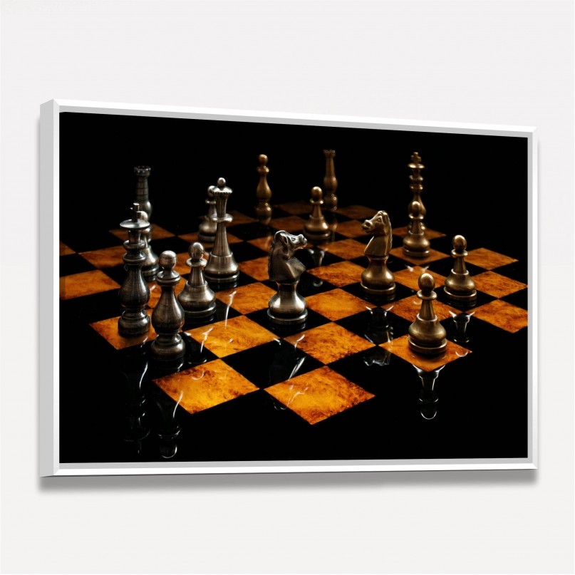 Tabuleiro de xadrez em mármore belga, complementado com