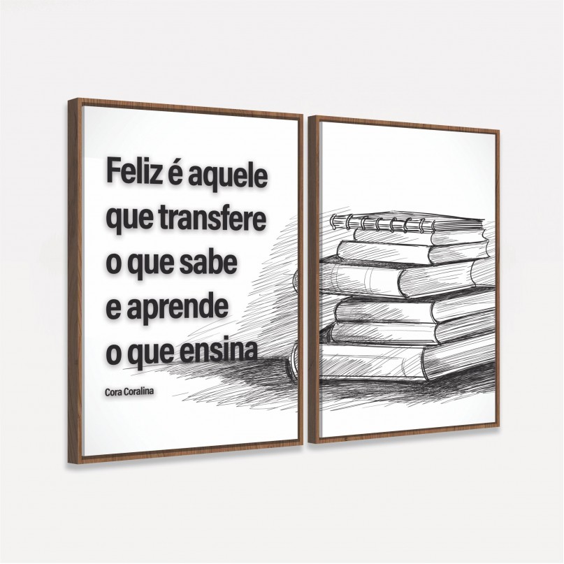 Quadro Duo Educação Frase Cora Coralina