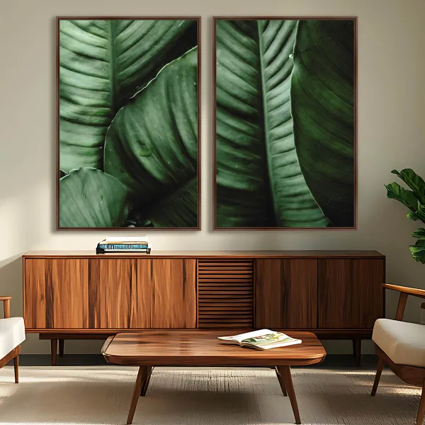 Quadro Plantas Folhagem decorativo - Duo de Verde