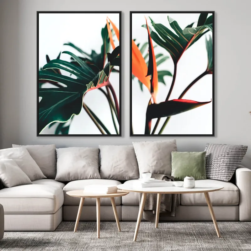 Quadro Folhas de Strelizia - Duo Tropical Exótico