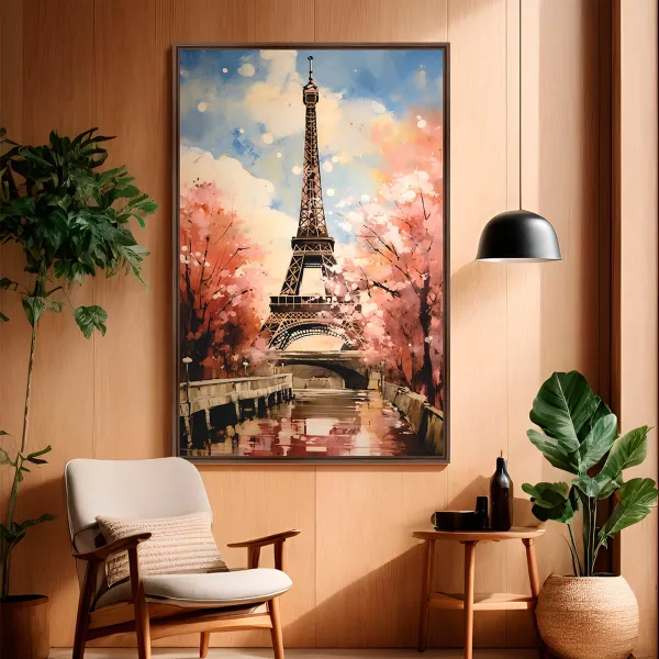 Quadro Torre Eiffel - França Impressionismo Pinceladas Soltas  