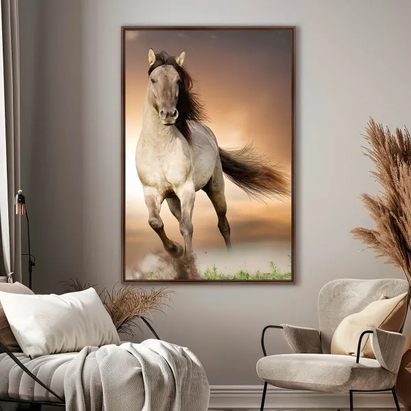 Quadro decorativo Cavalo Correndo no Campo