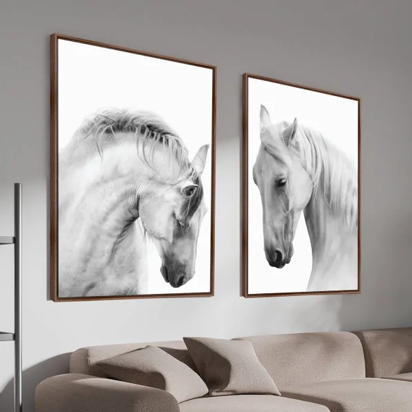 Quadro Cavalos Brancos Duo decorativo