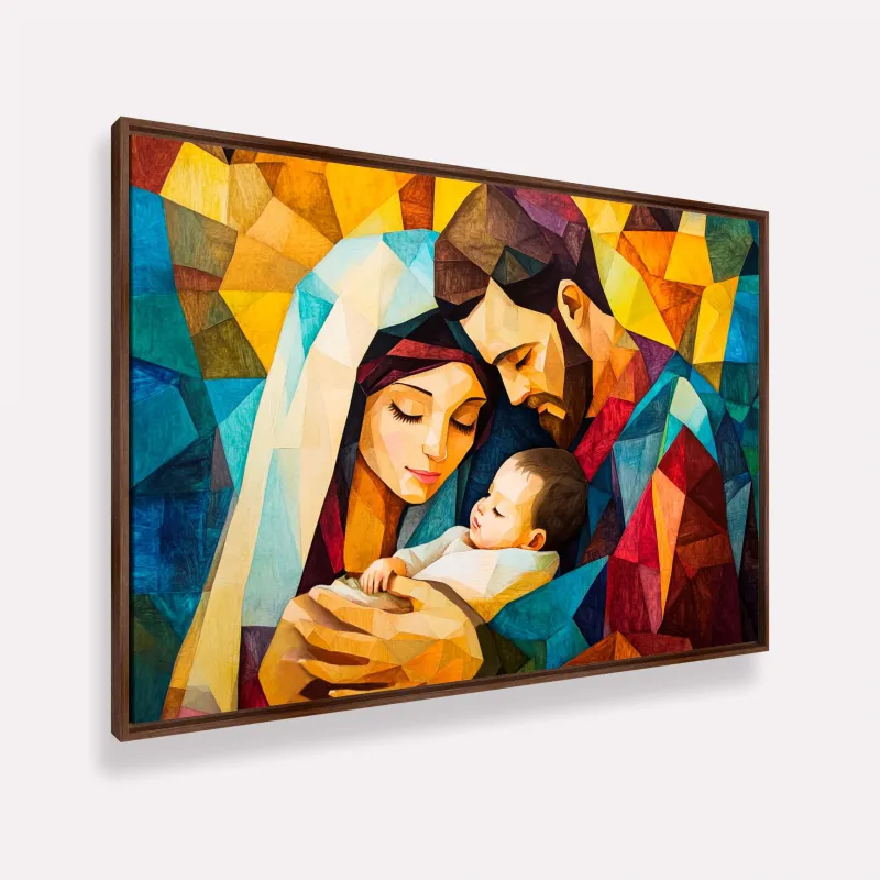 Quadro Sagrada Família Amor Divino Arte Moderna Mosaico