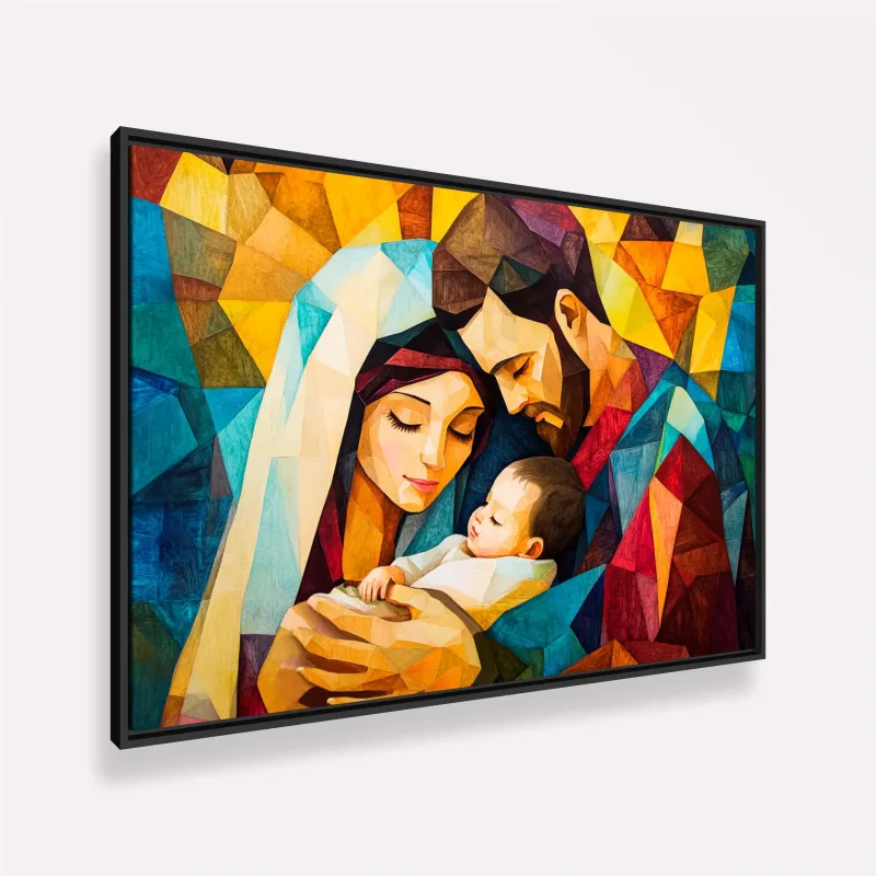 Quadro Sagrada Família Amor Divino Arte Moderna Mosaico