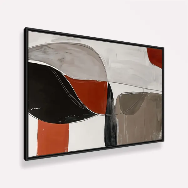 Quadro Formas Abstratas Harmonia de Cores Neutras e Terrosas