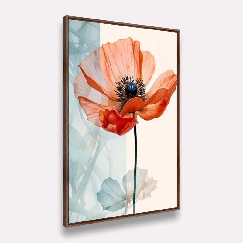 Quadro Abertura Flor Vermelha Artístico