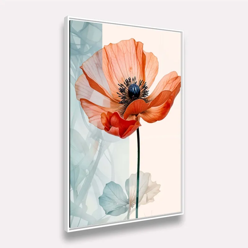 Quadro Abertura Flor Vermelha Artístico