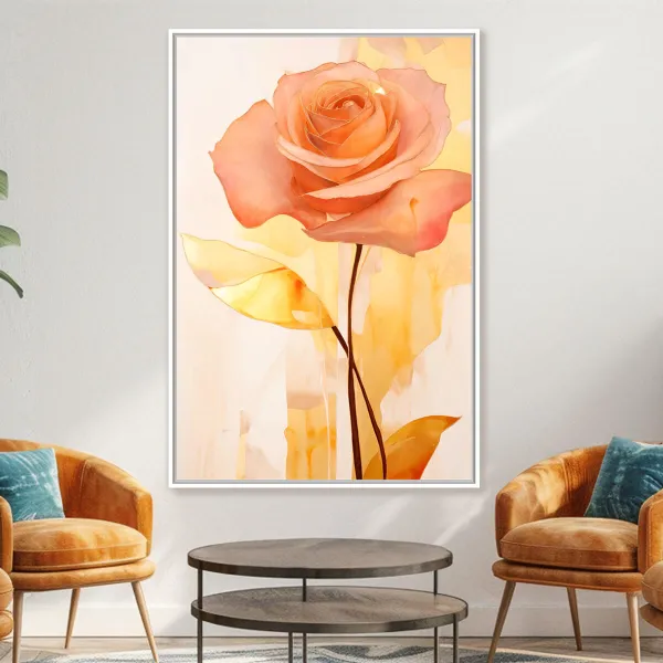 Quadro Flor de Rosa Belíssima Pintura