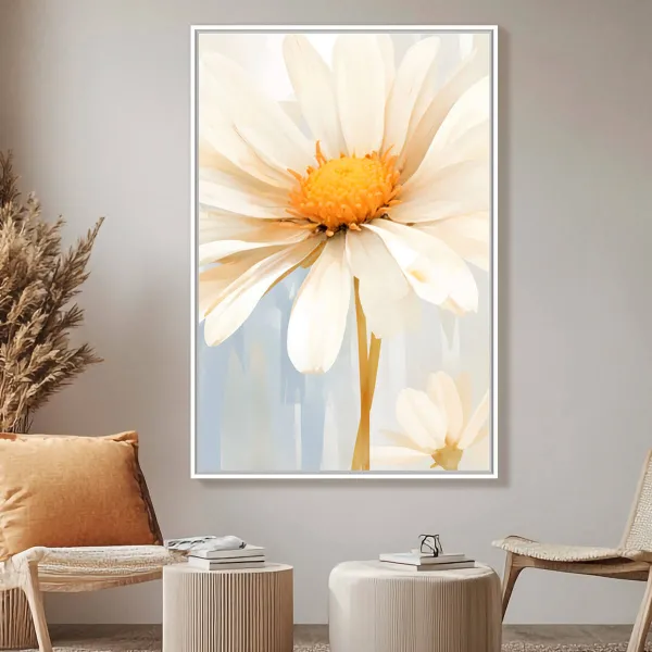 Quadro Flor Margarida Delicada Pintura