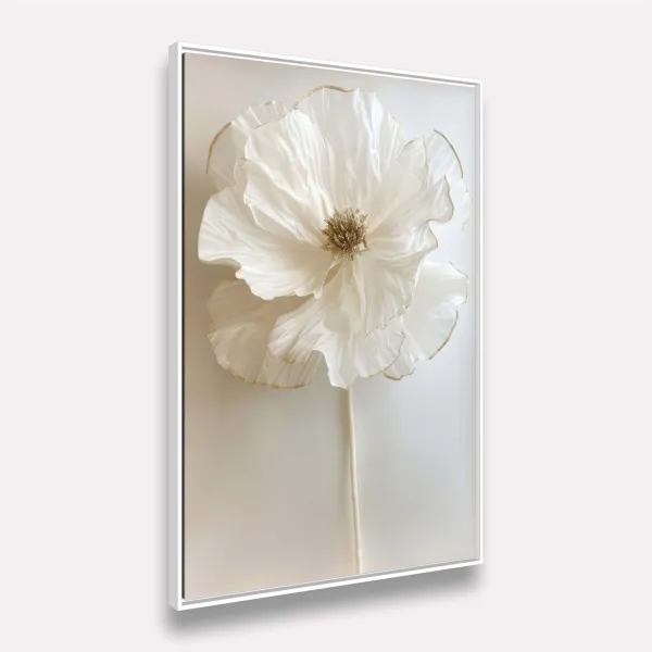 Quadro Flor Pureza Branca Elegância Minimalista