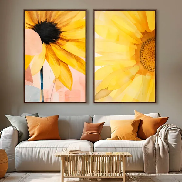 Quadro Floral Duo Artístico Flores de Girassol