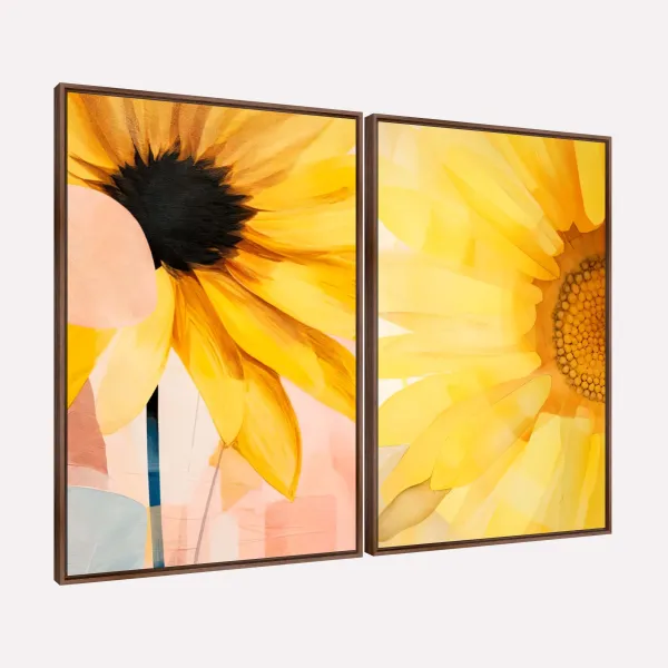 Quadro Floral Duo Artístico Flores de Girassol