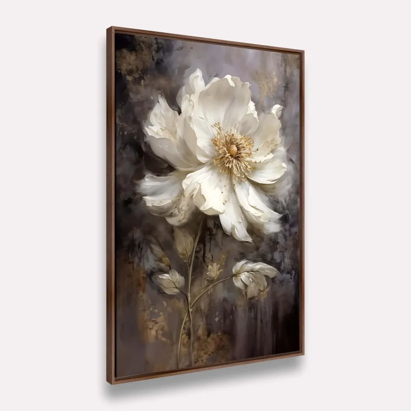 Quadro Peônia Imperial Arte Floral Abstrata Elegante