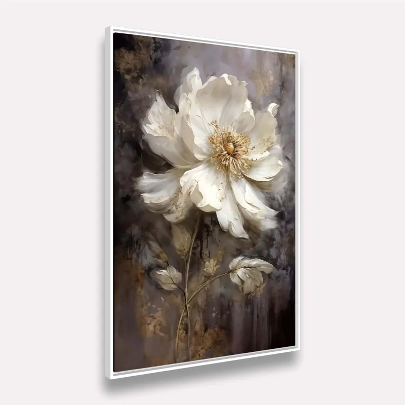 Quadro Peônia Imperial Arte Floral Abstrata Elegante