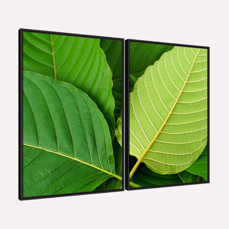 Quadro Folhagem Essência da Natureza Detalhes Vibrantes