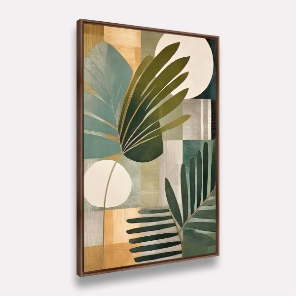 Quadro Folhagem Plantas Aquarela Moderna Cores Suaves