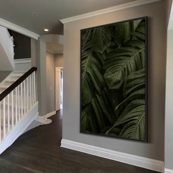 Quadro Folhas Molhadas Monstera Costela de Adão