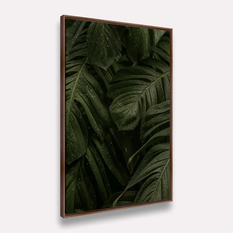 Quadro Folhas Molhadas Monstera Costela de Adão