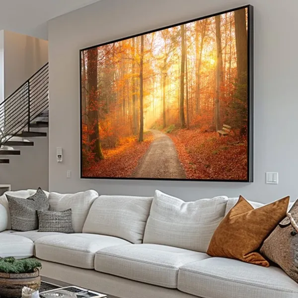 Quadro Paisagem Caminho do Sol Encanto das Cores Outonais