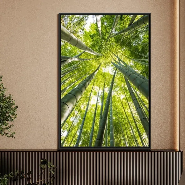 Quadro Paisagem Floresta de Bambu Perspectiva Infinita