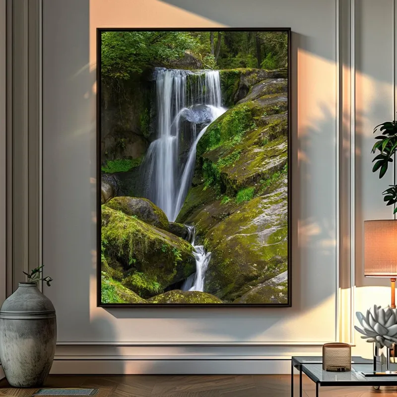 Quadro Paisagem Harmonia da Cachoeira Verdejante