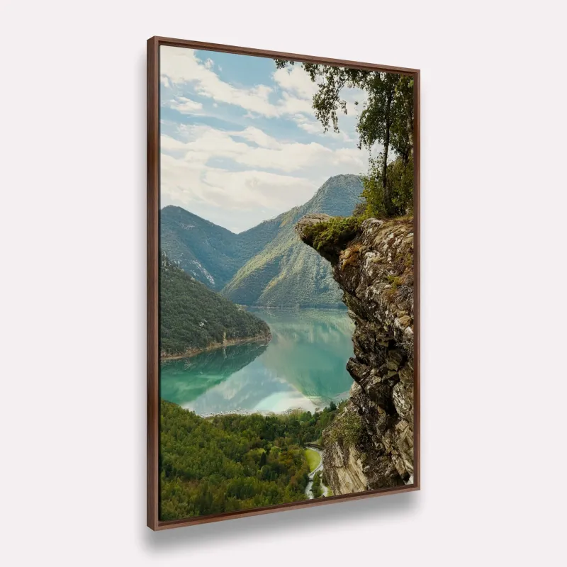 Quadro Alto da Natureza Paisagem Montanha no Lago