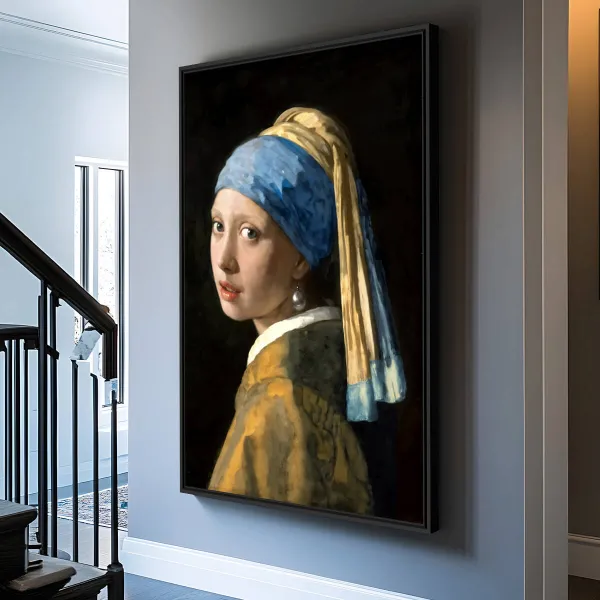 Quadro Moça com Brinco de Pérola de Johannes Vermeer Releitura