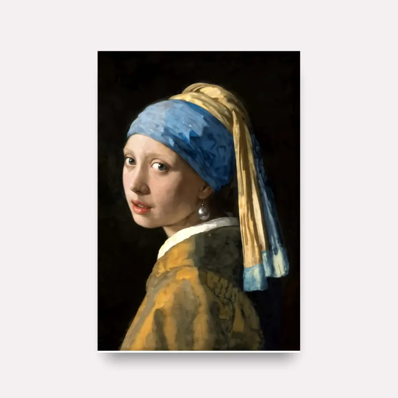 Quadro Moça com Brinco de Pérola de Johannes Vermeer Releitura