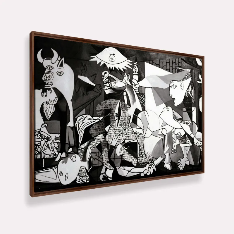 Quadro Guernica em Preto e Branco de Pablo Picasso Releitura