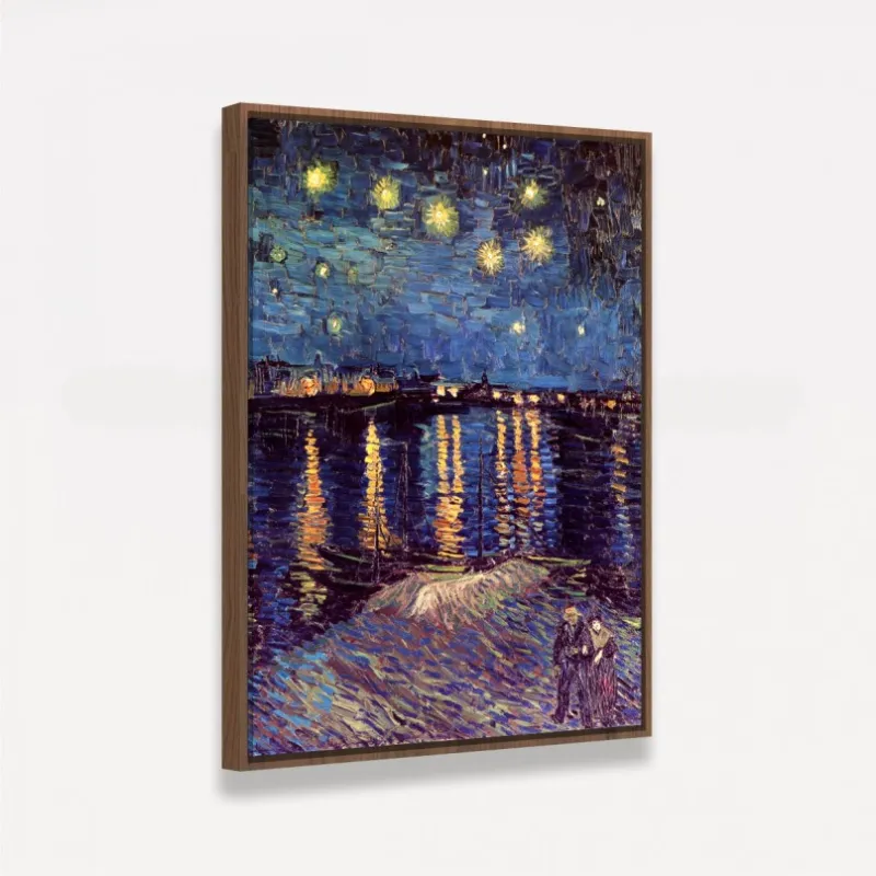 Quadro Noite Estrelada Sobre o Ródano - Van Gogh - Releitura