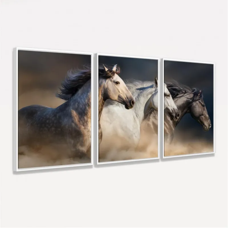 Quadro Cavalos em Arte - Trio de Cavalos