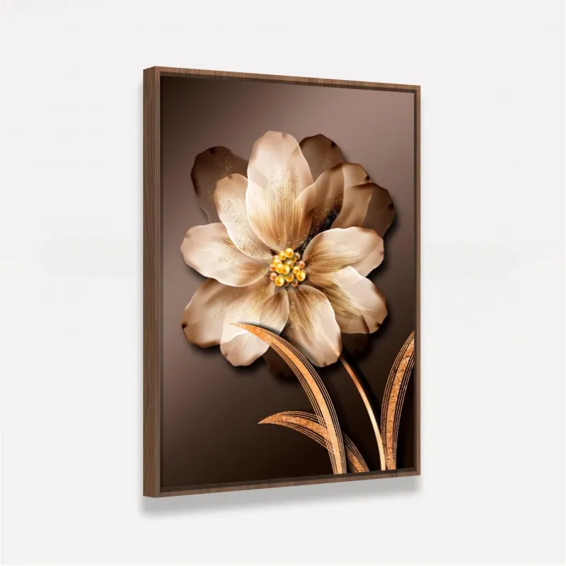 Quadro Flor Luxo em Arte - Drops Of Gold