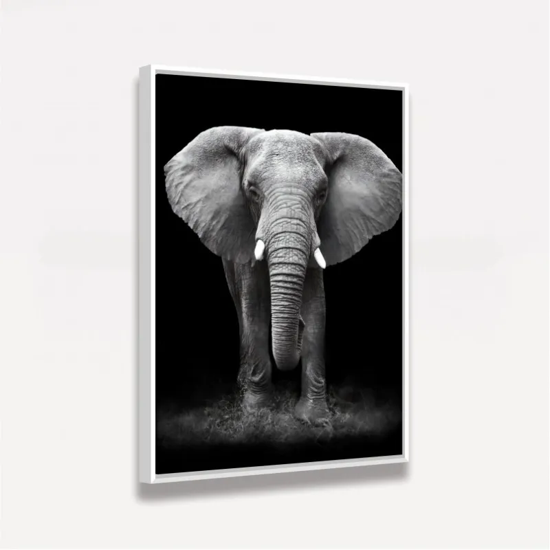 Quadro Elefante em Arte Preto e Branco