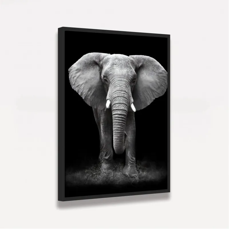 Quadro Elefante em Arte Preto e Branco