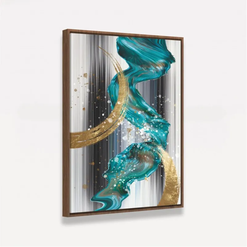 Quadro Abstrato Ouro Moderno Nordic Luxo