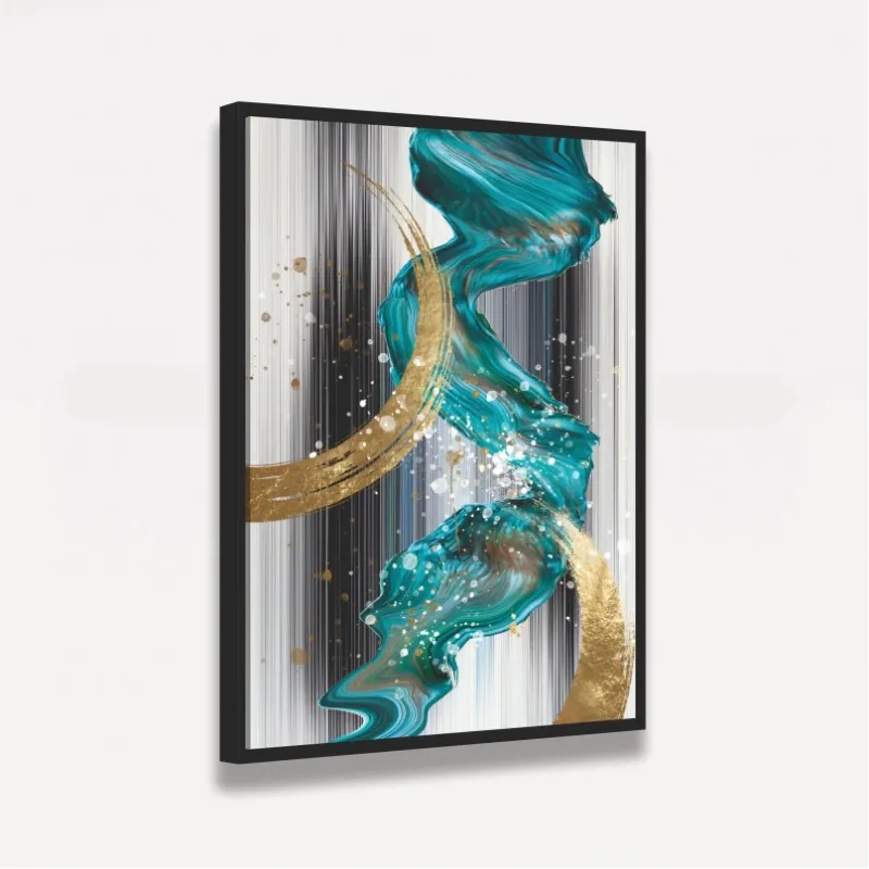 Quadro Abstrato Ouro Moderno Nordic Luxo