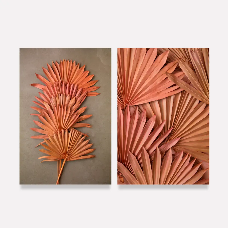 Quadro Duo Folhagem Terracota