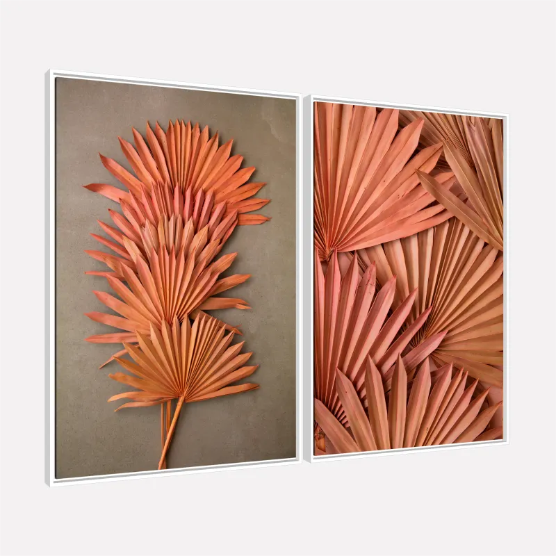 Quadro Duo Folhagem Terracota