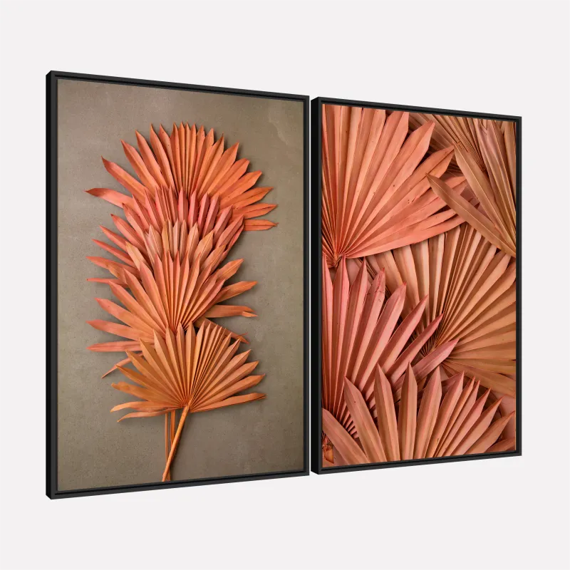 Quadro Duo Folhagem Terracota