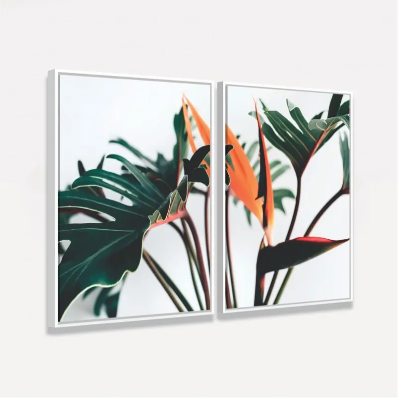 Quadro Folhas de Strelizia - Duo Tropical Exótico