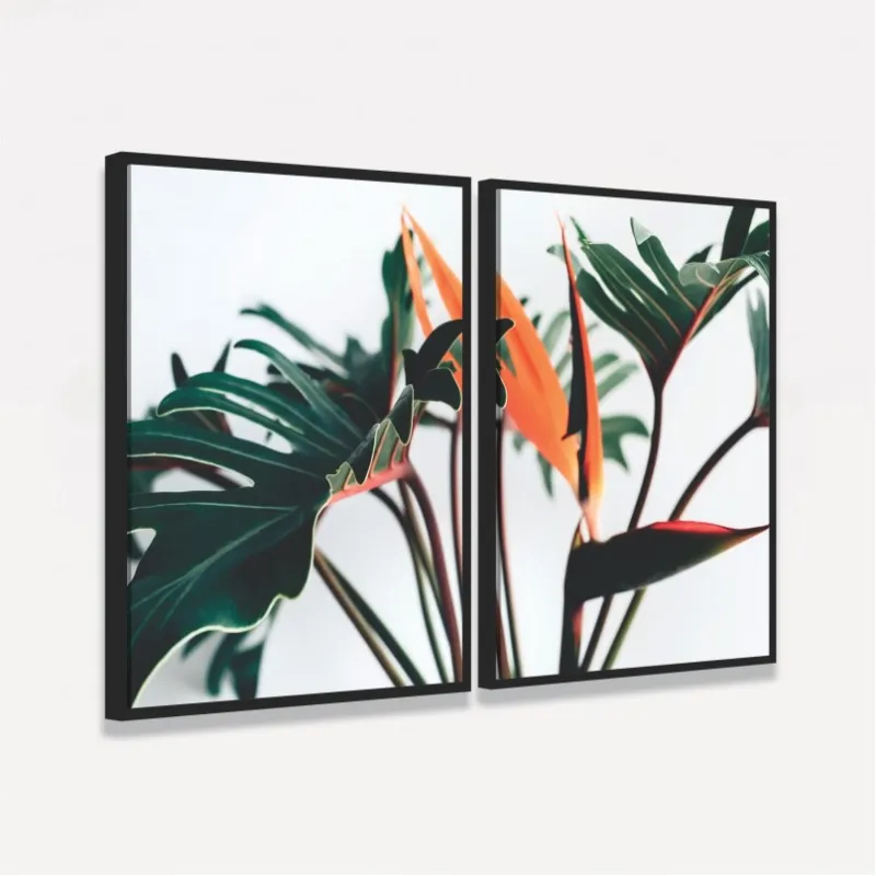 Quadro Folhas de Strelizia - Duo Tropical Exótico