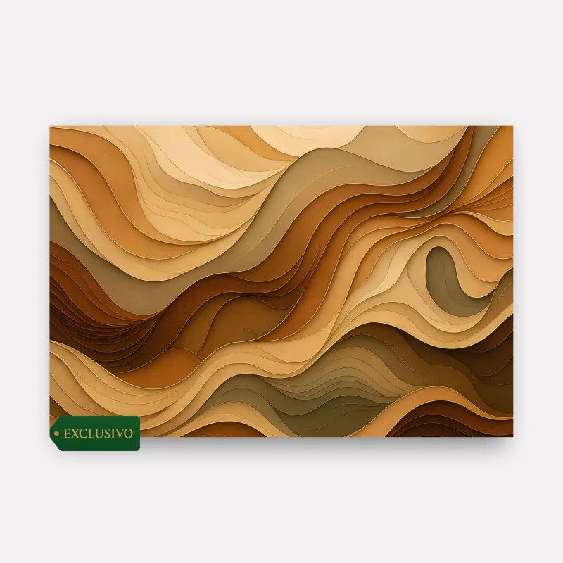 Quadro Grande Ondas De Terra Movimento Em Tons Naturais