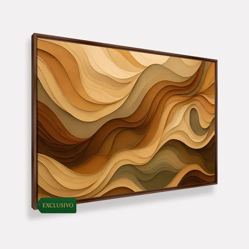 Quadro Grande Ondas De Terra Movimento Em Tons Naturais