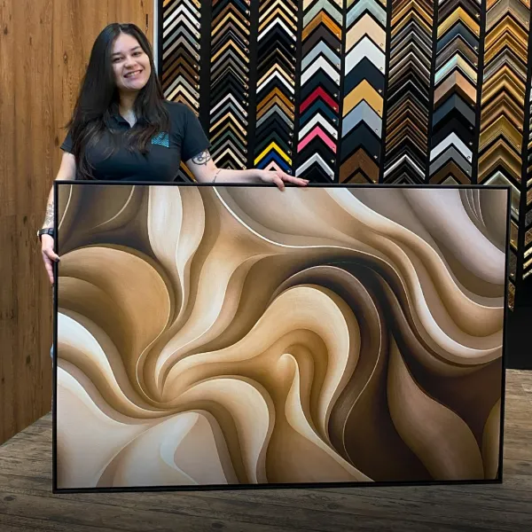  Quadro Abstrato Essência do Deserto Elegância em Movimento Tons Naturais